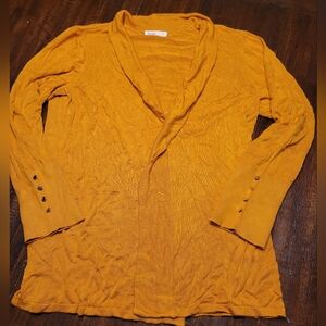ravel Women’s Mustard Open-Front Cardigan Sweater